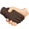 Handshake- Dark Skin Tone- Light Skin Tone emoji on Apple